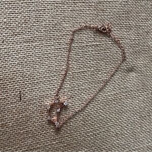 Rose gold tone crystal stud constellation bracelet Capricorn dainty minimal